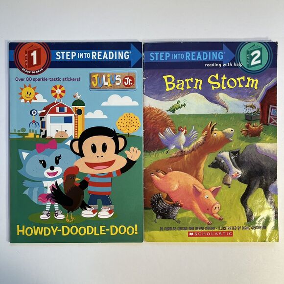Lot Of 2 Step Into Reading Storybooks Julius Jr and Barn Storm Paperback Readers - Picture 1 of 7